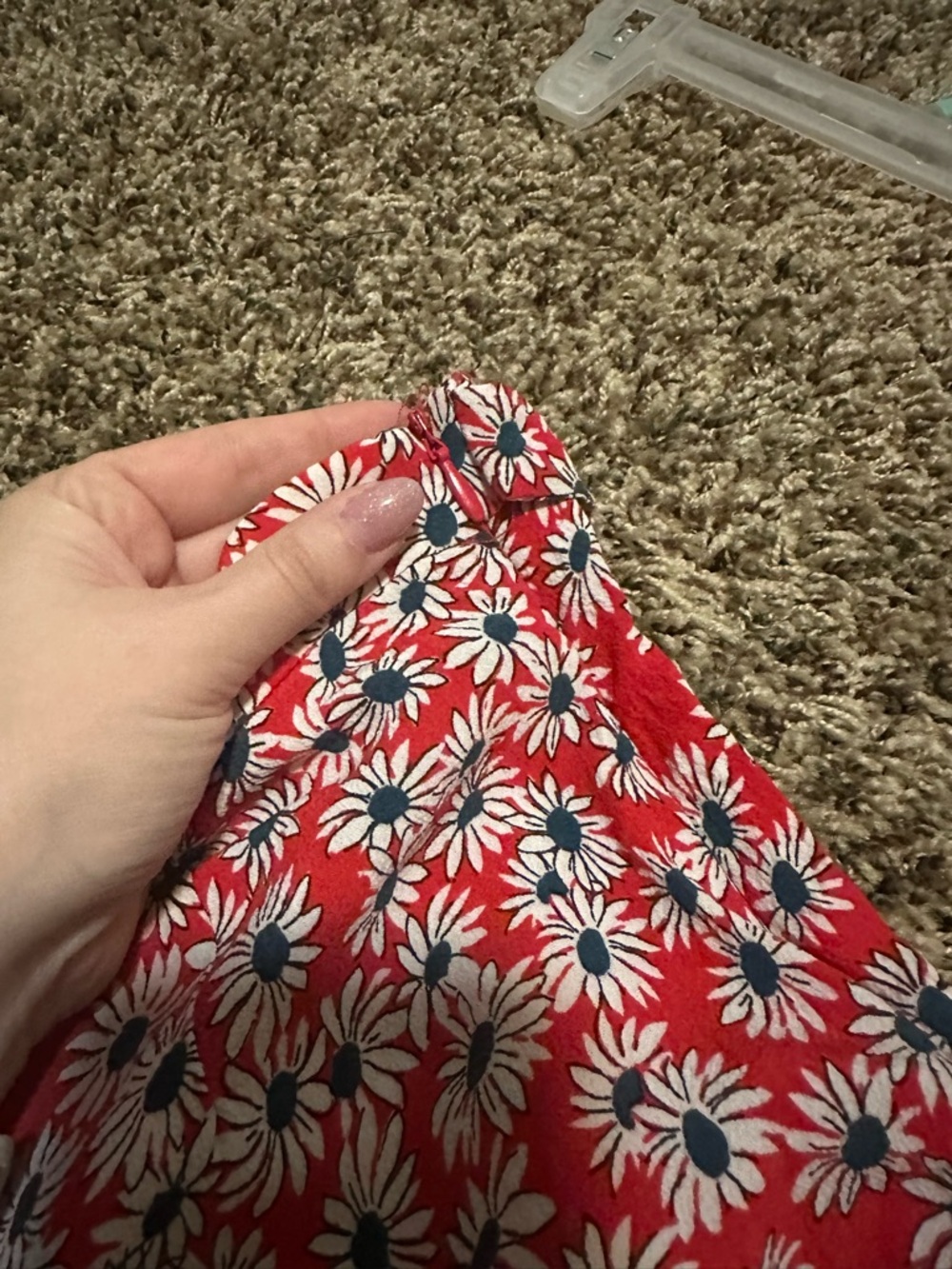 Zara Red Daisy-Print Tie-Side Skort - Picture 6 of 8